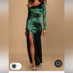 Lulu's Deep Green Long Sleeve Dress